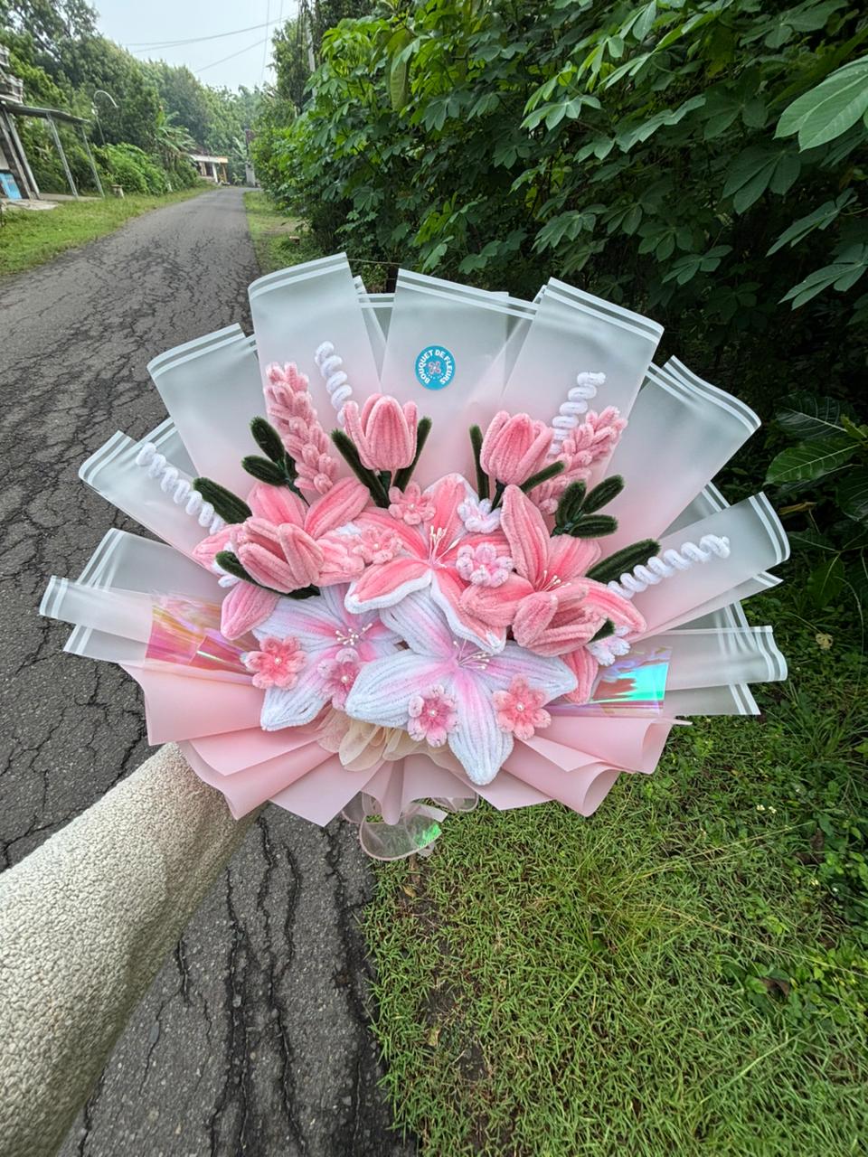 Pink Spring Bouquet handmade ESHA.FLO